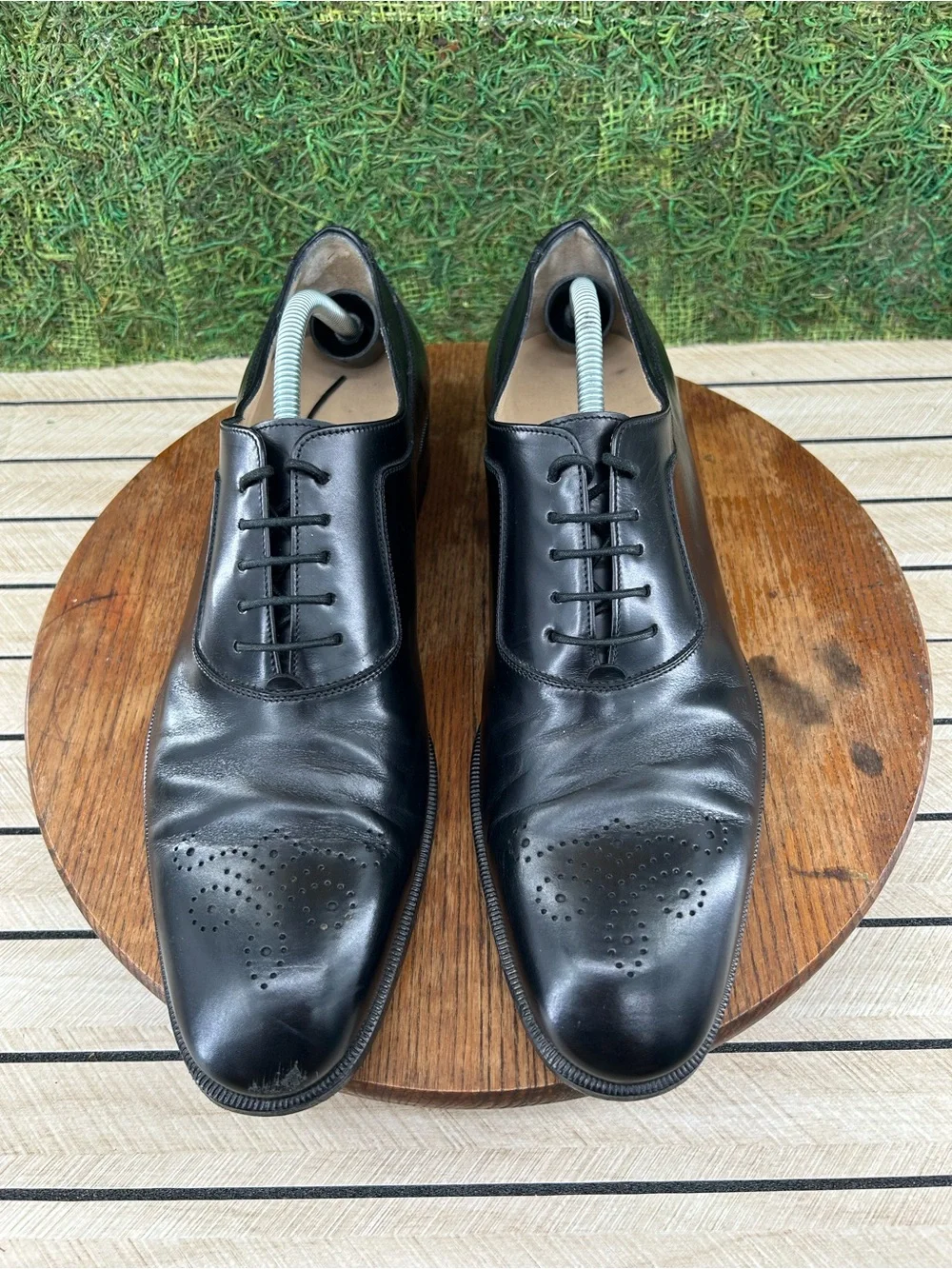 Salvador Ferragamo Mens Shoe Studio Italy Close Lacing Black Bruges